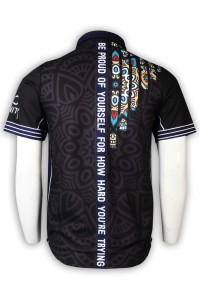 DS077 custom dart shirt design full printing dart shirt dart shirt manufacturer black back view